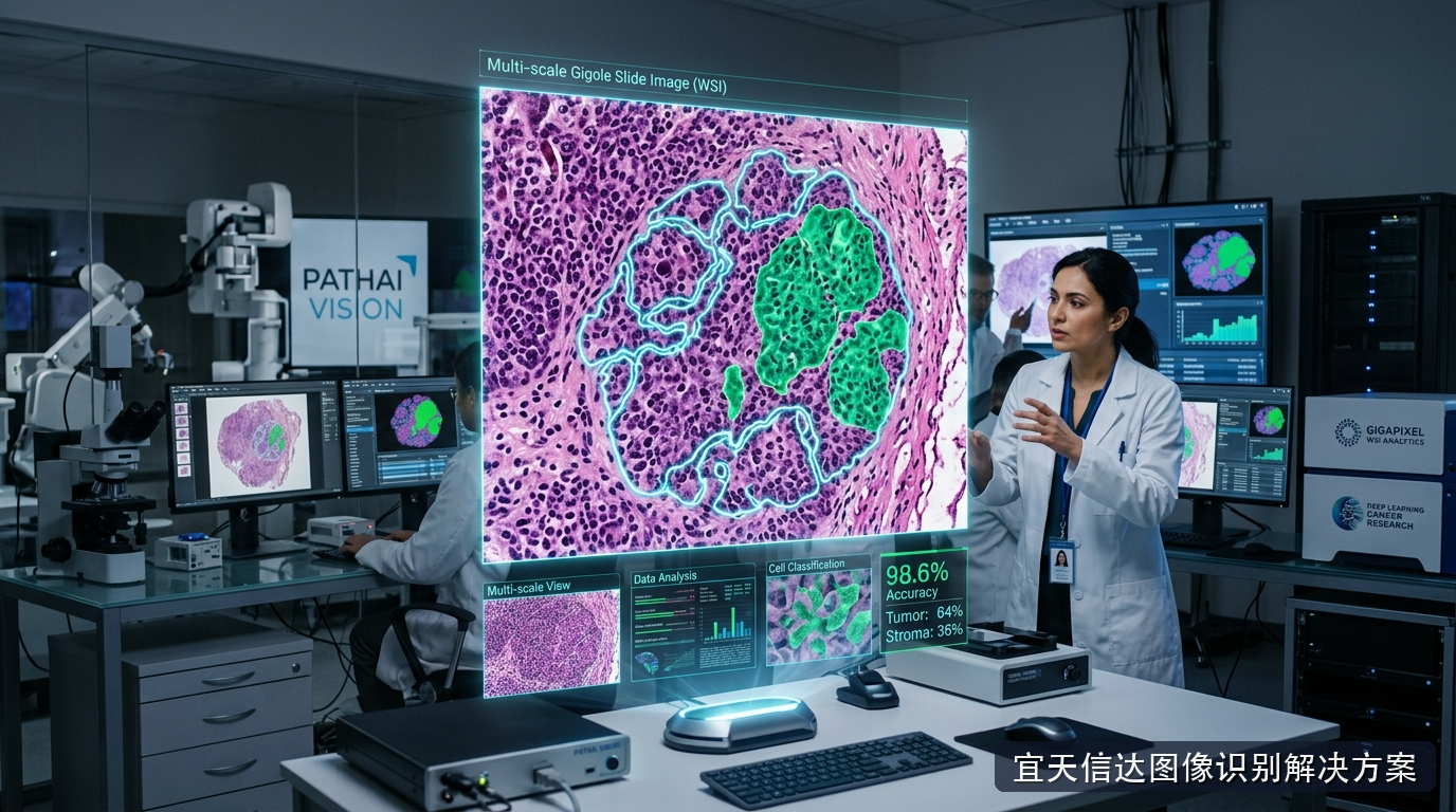吉像素全视野数字切片WSI病理微环境超分辨率分割与浸润边缘诊断界面