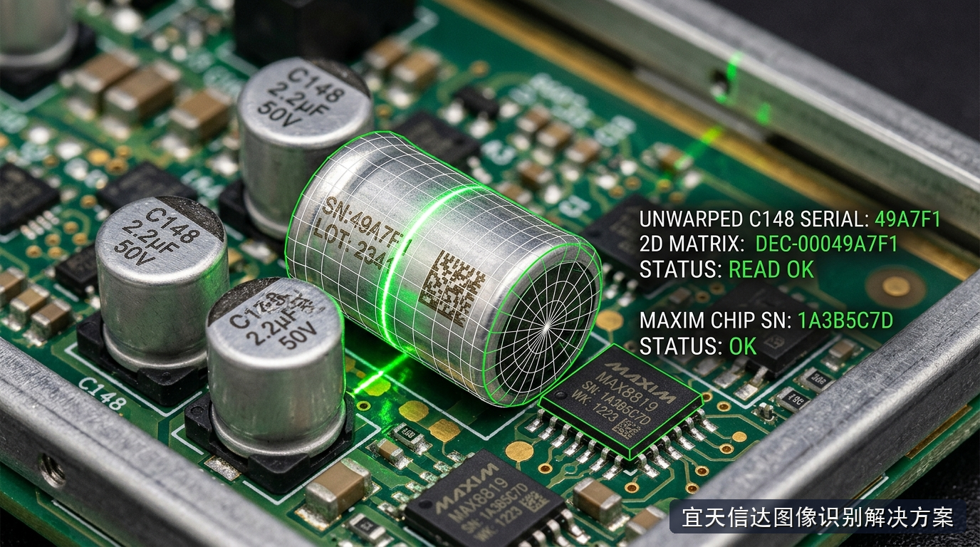 复杂三维曲面微型器件激光刻印字符识别与几何拓扑展平算法工业现场图